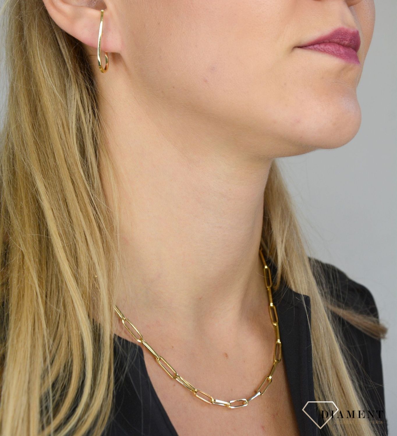 Złote kolczyki koła 585 gładkie polaris DIA-KLC-E5LBJAN06-102 OR205574.jpg